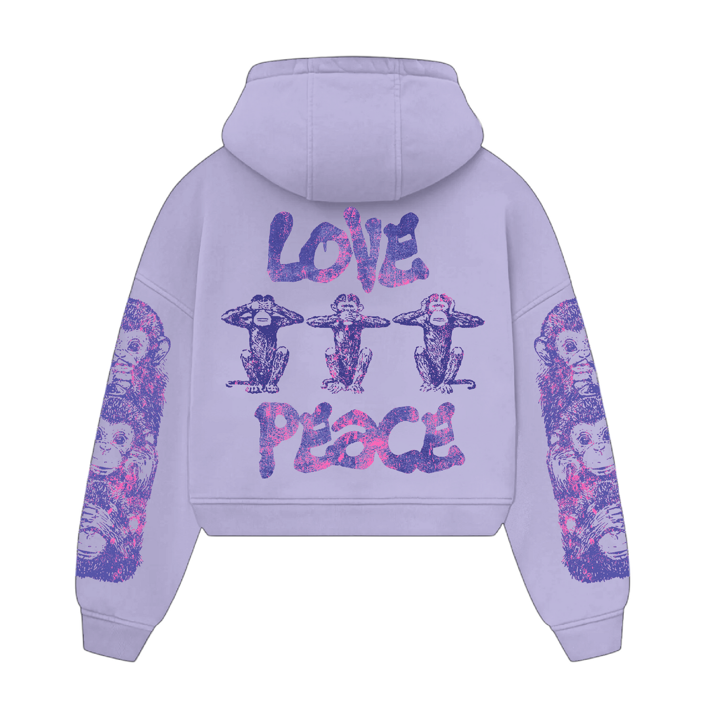 WaBi Crop Cut Zip Hoodie (Lavender)